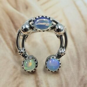 Ethiopian Opal Naja Sterling Silver Ring (REXT127-89)