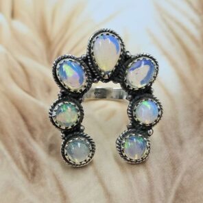 Ethiopian Opal Naja Sterling Silver Ring (REXT127-88)