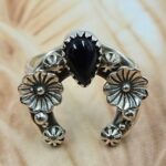 Black Onyx Sterling Silver Ring (REXT62-341)