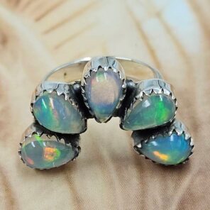 Ethiopian Opal Sterling Silver Ring (REXT62-345)