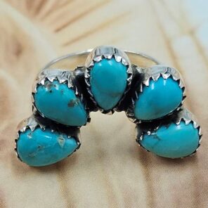 Kingman Turquoise Sterling Silver Ring (REXT62-346)