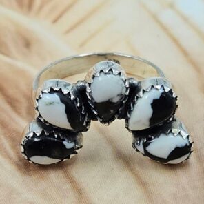 White Buffalo Turquoise Sterling Silver Ring (REXT62-348)