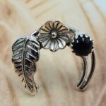 Black Onyx 925 Sterling Silver Ring (REXT62-351)