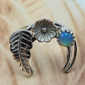 Ethiopian Opal 925 Sterling Silver Ring (REXT62-352)