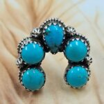 Kingman Turquoise 925 Sterling Silver Ring (REXT62-355)
