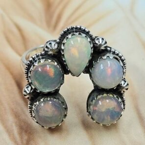 Ethiopian Opal 925 Sterling Silver Ring (REXT62-356)