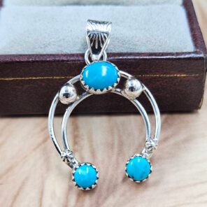 Kingman Turquoise 1.5" Sterling Silver Pendant (RS70-25)