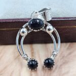 Black Onyx 1.5" Sterling Silver Pendant (RS70-26)