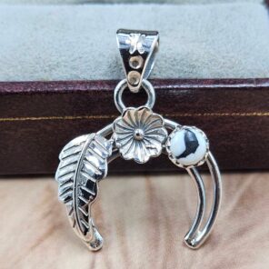 White Buffalo Turquoise 1.25" Sterling Silver Pendant (RS70-41)