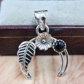 Black Onyx 1.25" Sterling Silver Pendant (RS70-42)