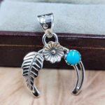 Kingman Turquoise 1.25" Sterling Silver Pendant (RS70-43)