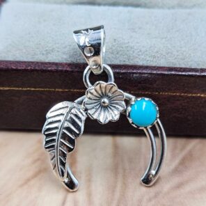 Kingman Turquoise 1.25" Sterling Silver Pendant (RS70-43)