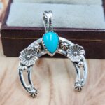 Kingman Turquoise 1.5" Sterling Silver Pendant (RS70-37)