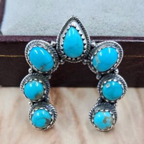 Kingman Turquoise 1.25" Sterling Silver Pendant (RS70-51)