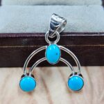 Kingman Turquoise 1.25" Sterling Silver Pendant (RS70-29)