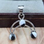 White Buffalo Turquoise 1.25" Sterling Silver Pendant (RS70-31)