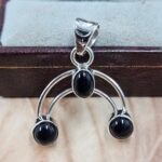 Black Onyx 1.25" Sterling Silver Pendant (RS70-32)