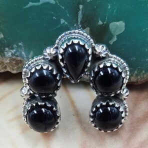 Black Onyx 0.75" Sterling Silver Pendant (RS70-55)