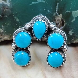 Kingman Turquoise 0.75" Sterling Silver Pendant (RS70-56)