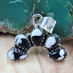 White Buffalo Turquoise 1" Sterling Silver Pendant (RS70-33)