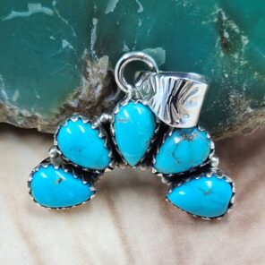 Kingman Turquoise 1" Sterling Silver Pendant (RS70-36)