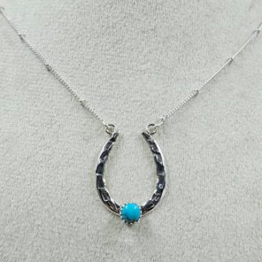 Kingman Turquoise Sterling Silver Necklace (REXT170-5)