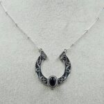 Black Onyx Sterling Silver Necklace (REXT170-11)