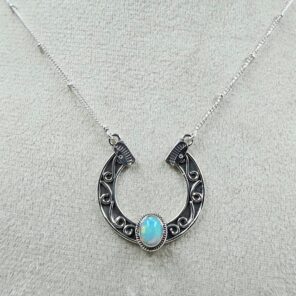 Ethiopian Opal Sterling Silver Necklace (REXT170-12)