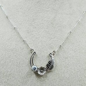 White Buffalo Turquoise Sterling Silver Necklace (REXT170-13)