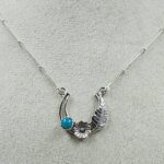 Kingman Turquoise Sterling Silver Necklace (REXT170-14)