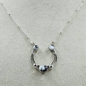 White Buffalo Turquoise Sterling Silver Necklace (REXT170-19)