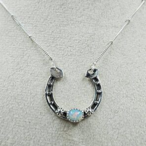 Ethiopian Opal Sterling Silver Necklace (REXT170-24)