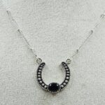 Black Onyx Sterling Silver Necklace (REXT170-27)