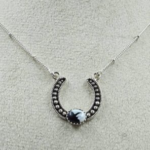 White Buffalo Turquoise Sterling Silver Necklace (REXT170-28)