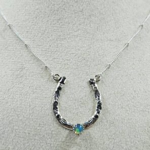 Ethiopian Opal Sterling Silver Necklace (REXT170-32)