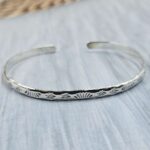Plain Silver Southwest Bangle Size 6" Adjustable Sterling Silver Bangle (RS88-31)
