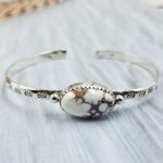 Wild Horse Jasper Southwest Bangle Adjustable Sterling Silver Bangle (REXT93-76)