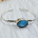 Kingman Turquoise Southwest Bangle Adjustable Sterling Silver Bangle (REXT93-27)