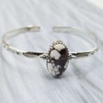 Wild Horse Jasper Southwest Bangle Adjustable Sterling Silver Bangle (REXT93-51)