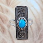 Kingman Turquoise 925 Sterling Silver Ring (REXT171-3)