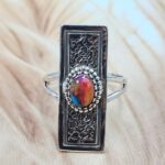 Pink Dahlia Turquoise 925 Sterling Silver Ring (REXT171-4)