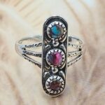 Pink Dahlia Turquoise 925 Sterling Silver Ring (REXT171-7)
