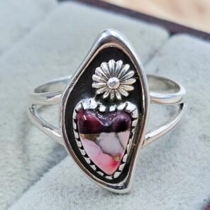 Red Rose Dahlia 925 Sterling Silver Ring (REXT171-17)