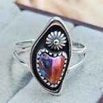 Pink Dahlia Turquoise 925 Sterling Silver Ring (REXT171-19)