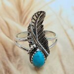 Kingman Turquoise 925 Sterling Silver Ring (REXT172-1)