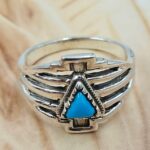 Kingman Turquoise 925 Sterling Silver Ring (REXT172-15)