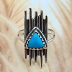 Kingman Turquoise 925 Sterling Silver Ring (REXT173-3)