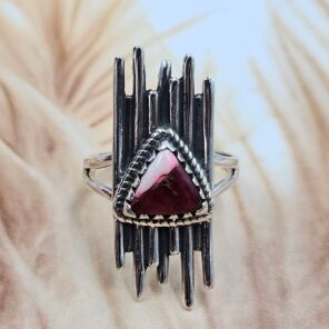 Red Rose Dahlia 925 Sterling Silver Ring (REXT173-4)