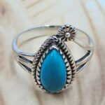 Kingman Turquoise 925 Sterling Silver Ring (REXT173-6)