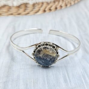 Sodalite 1" 925 Sterling Silver Bracelet (REXT119-280)